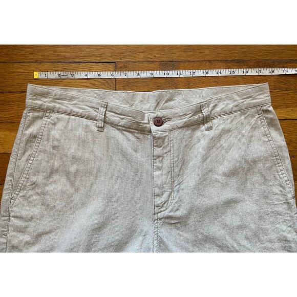 TOMMY BAHAMA Beige Pinstripe Linen/Cotton Shorts sz 35 - Picture 7 of 11